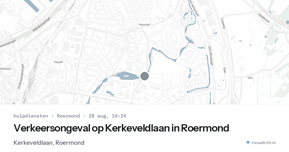 Verkeersongeval op Kerkeveldlaan in Roermond — 28 aug 2026