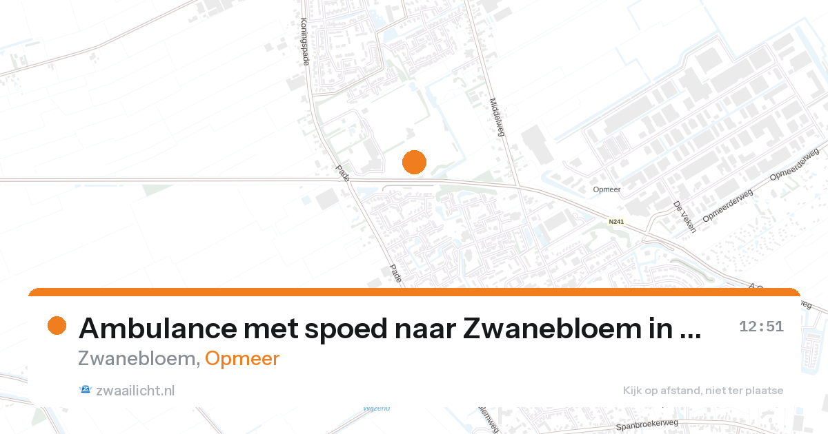 Ambulance met spoed naar Zwanebloem in Opmeer — 24 aug 2026