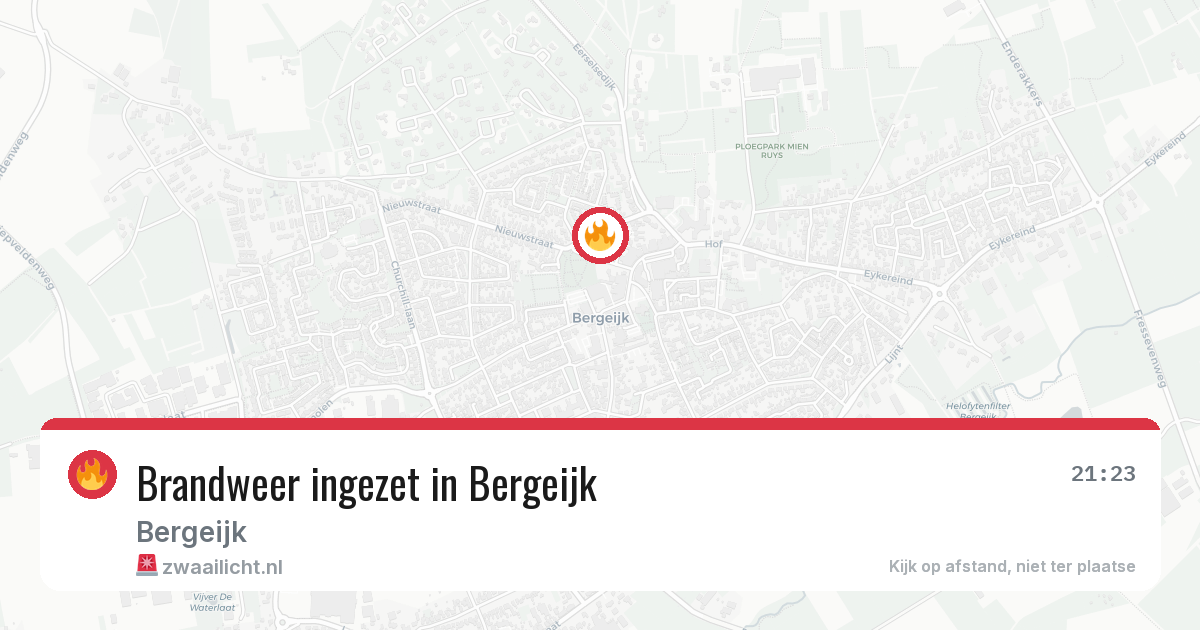 Brandweer ingezet in Bergeijk — 7 mei 2026 | 🚨 Zwaailicht.nl