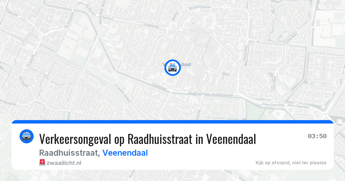 Verkeersongeval op Raadhuisstraat in Veenendaal — 9 aug 2026