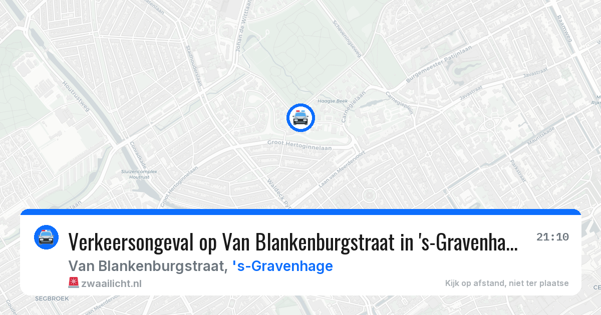 Verkeersongeval op Van Blankenburgstraat in 's-Gravenhage — 8 jul 2026