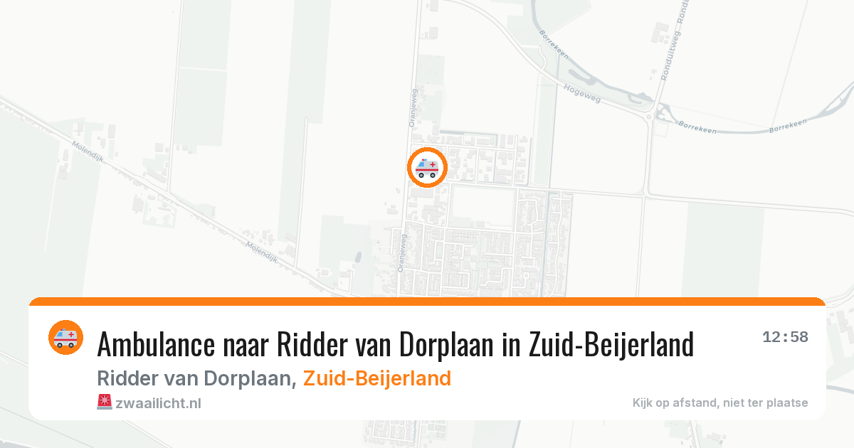 Ambulance naar Ridder van Dorplaan in Zuid-Beijerland — 14 mei 2026