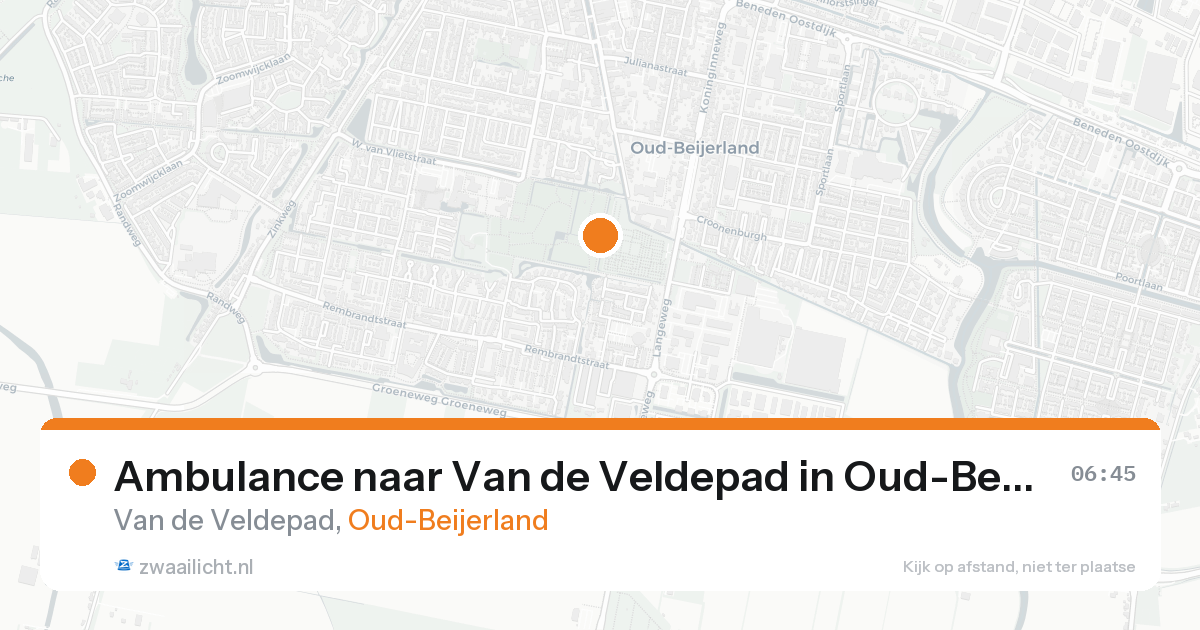 Ambulance naar Van de Veldepad in Oud-Beijerland — 31 jan 2026