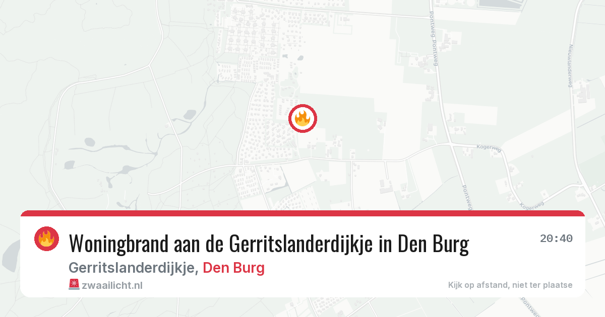 Woningbrand aan de Gerritslanderdijkje in Den Burg — 29 jul 2026