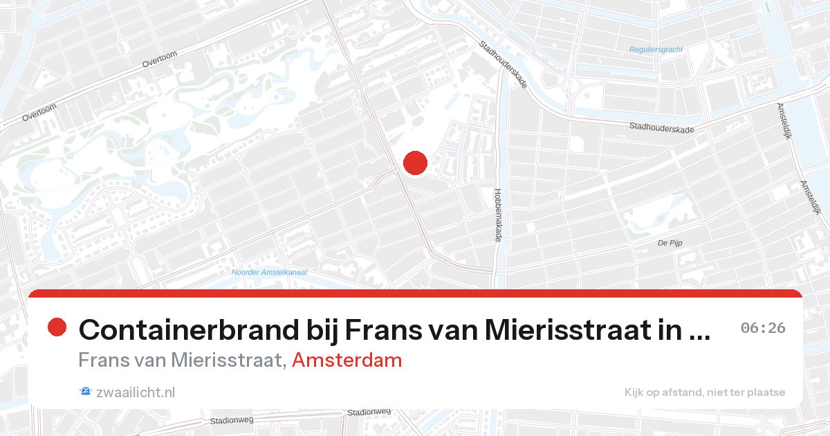 Containerbrand bij Frans van Mierisstraat in Amsterdam — 24 jul 2026