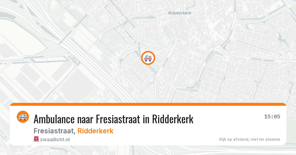 Ambulance naar Fresiastraat in Ridderkerk — 14 jun 2026