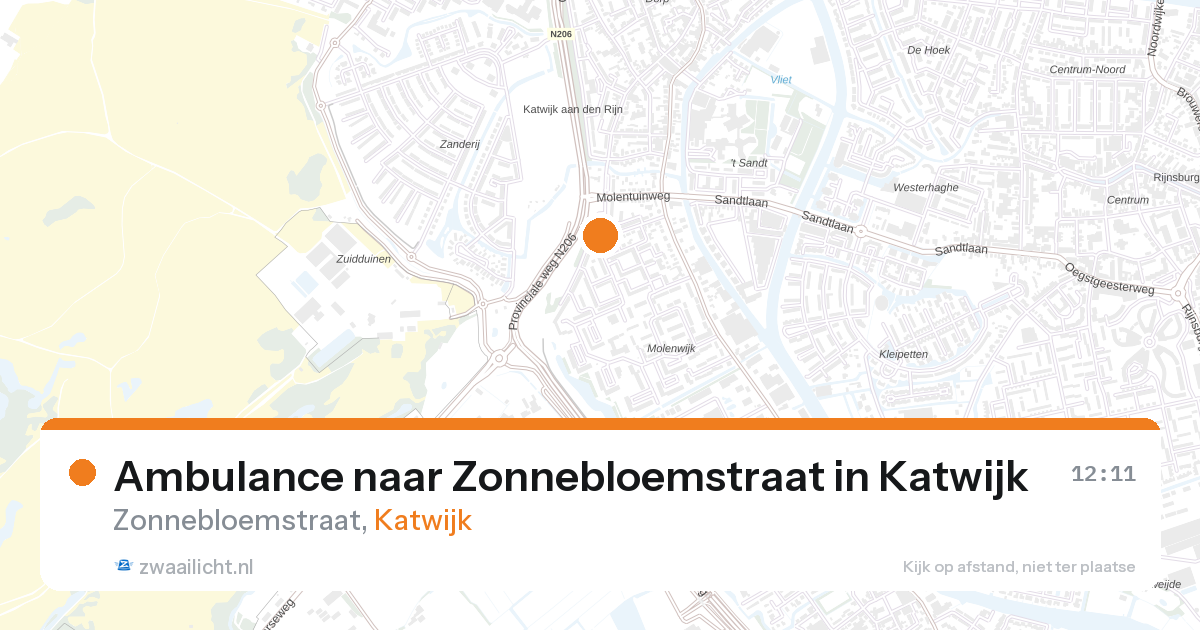Ambulance naar Zonnebloemstraat in Katwijk — 9 mrt 2026