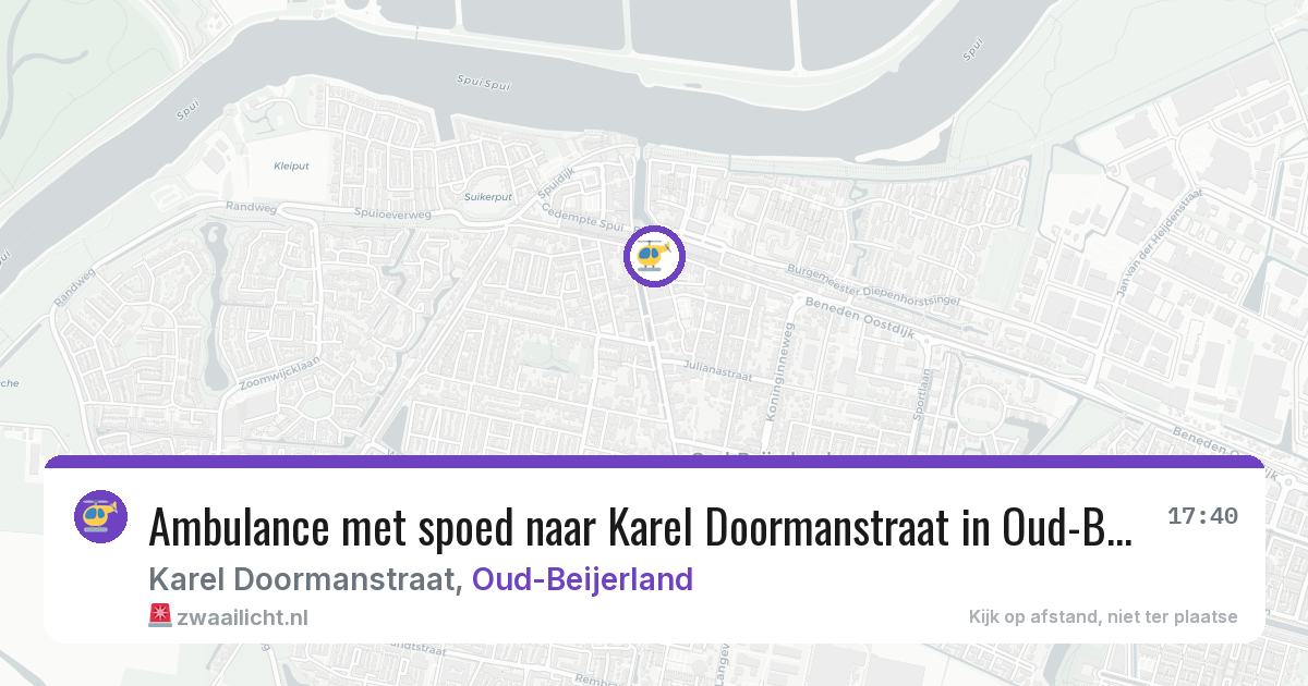 Ambulance met spoed naar Karel Doormanstraat in Oud-Beijerland — 1 jun 2026