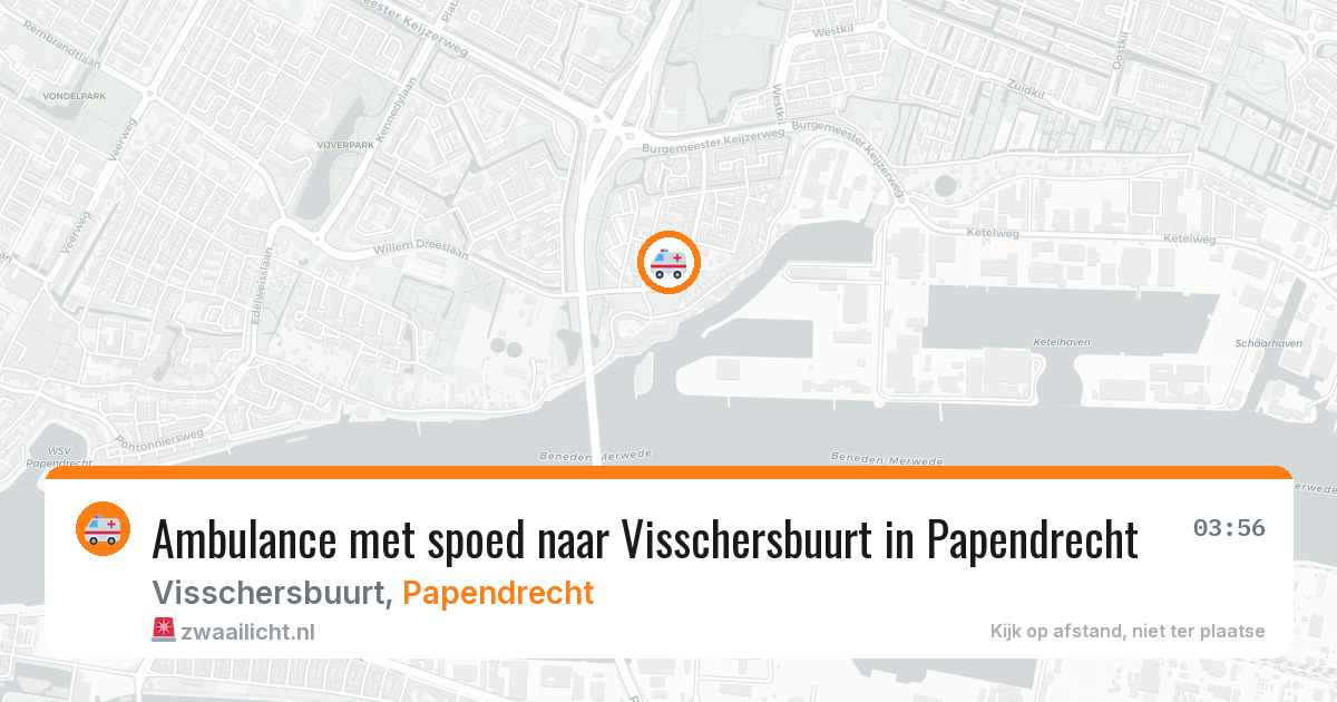 Ambulance met spoed naar Visschersbuurt in Papendrecht — 5 aug 2026