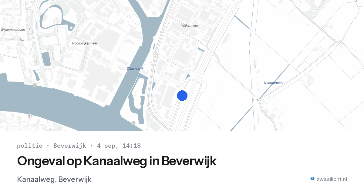 Ongeval op Kanaalweg in Beverwijk — 4 sep 2026