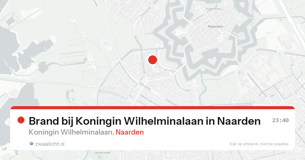 Brand bij Koningin Wilhelminalaan in Naarden — 17 aug 2026