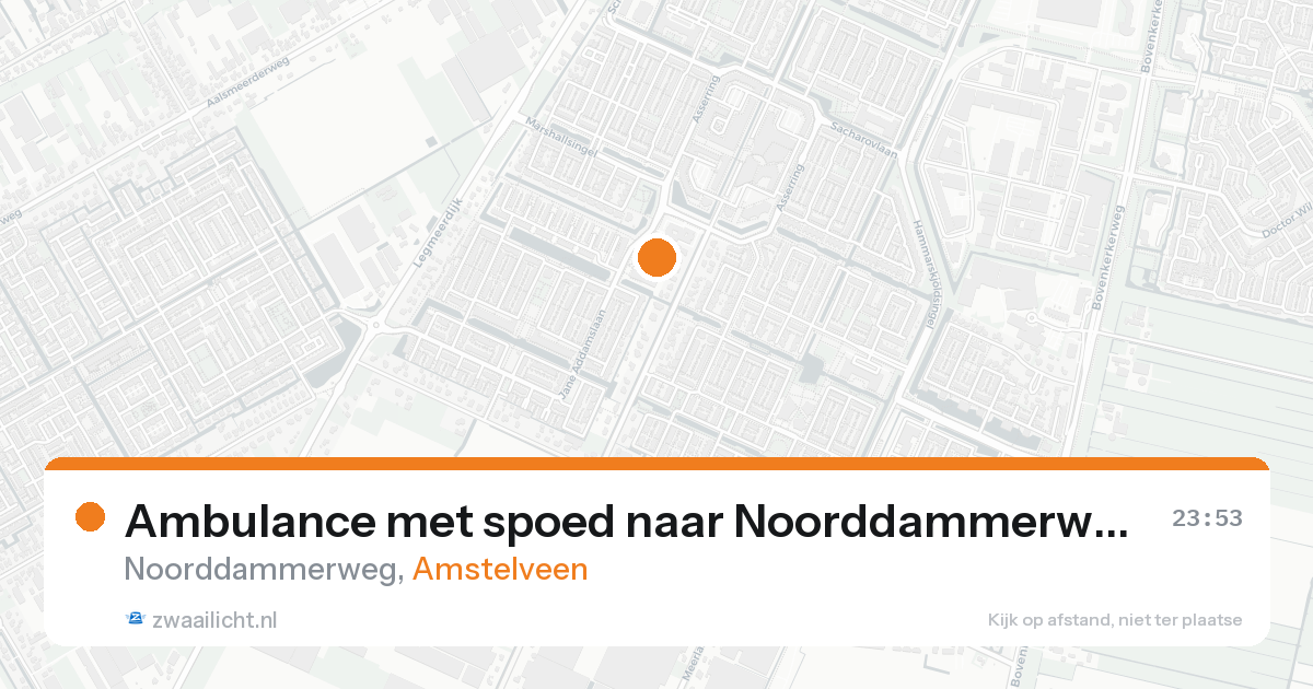 Ambulance met spoed naar Noorddammerweg in Amstelveen — 24 aug 2026