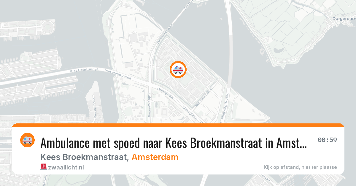 Ambulance met spoed naar Kees Broekmanstraat in Amsterdam — 13 apr 2026