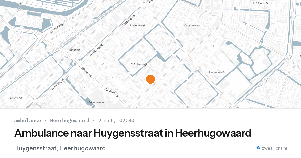 Ambulance naar Huygensstraat in Heerhugowaard — 2 mrt 2026