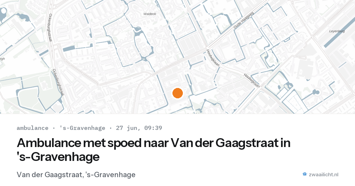 Ambulance met spoed naar Van der Gaagstraat in 's-Gravenhage — 27 jun 2026