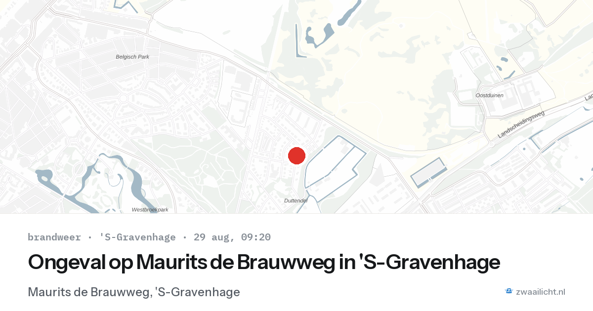 Ongeval op Maurits de Brauwweg in 'S-Gravenhage — 29 aug 2026