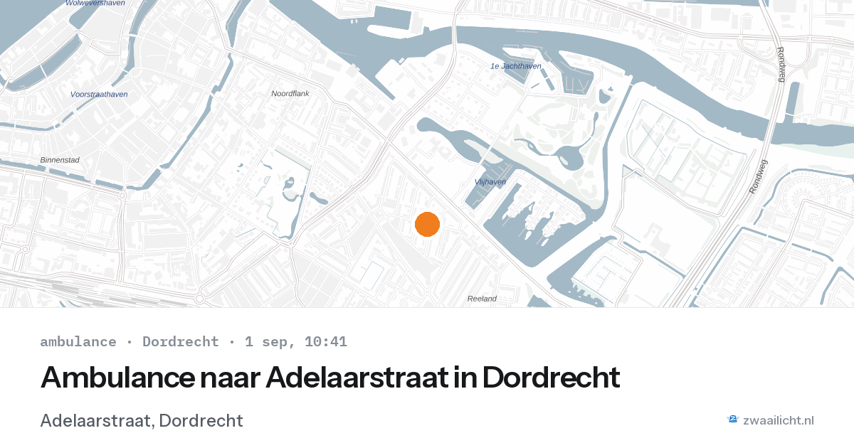 Ambulance naar Adelaarstraat in Dordrecht — 1 sep 2026