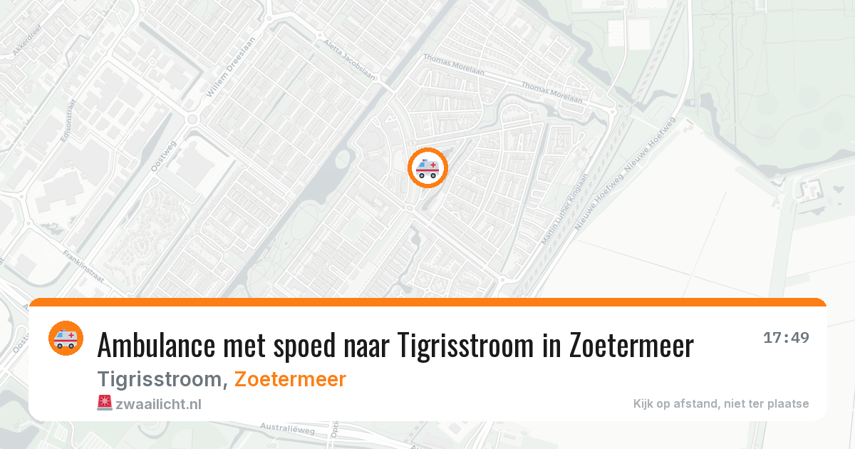 Ambulance met spoed naar Tigrisstroom in Zoetermeer — 22 mei 2026