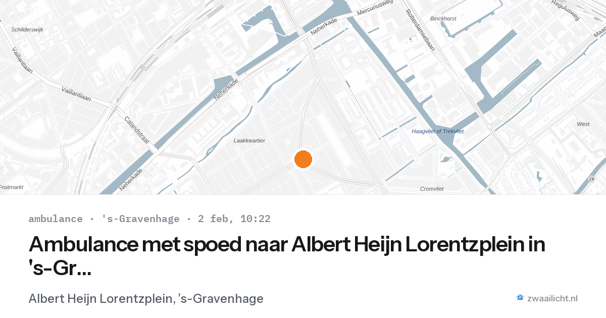 Ambulance met spoed naar Albert Heijn Lorentzplein in 's-Gravenhage — 2 feb 2026