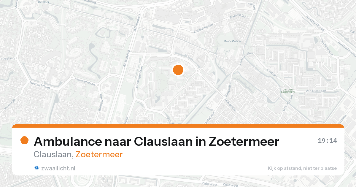 Ambulance naar Clauslaan in Zoetermeer — 19 aug 2026