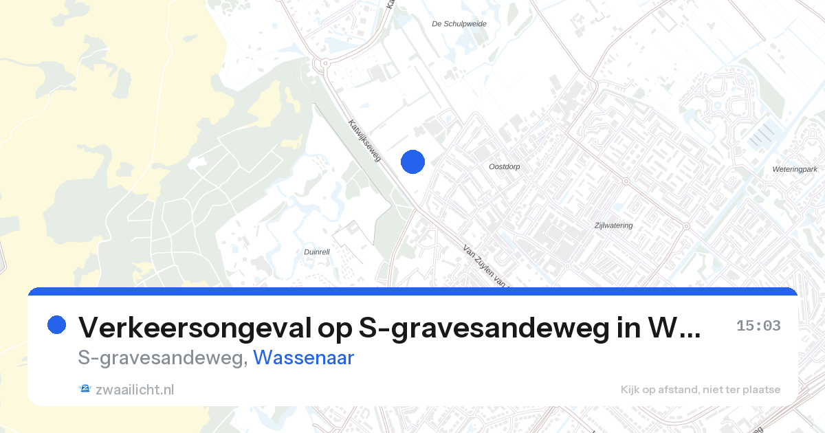 Verkeersongeval op S-gravesandeweg in Wassenaar — 9 apr 2026