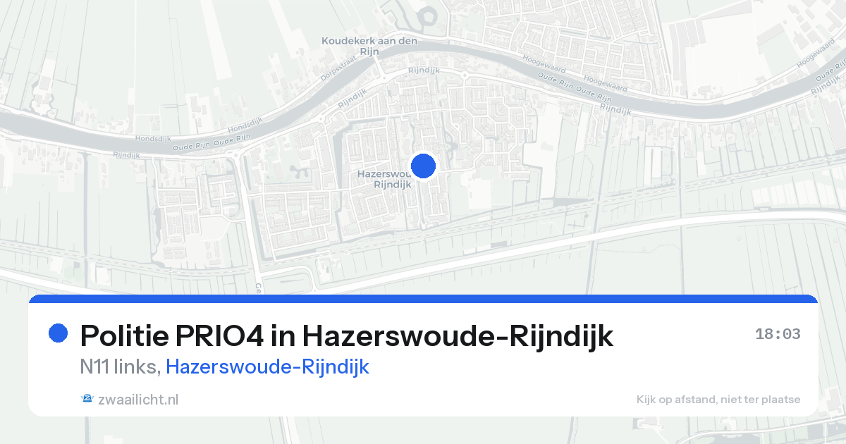 Politie PRIO4 in Hazerswoude-Rijndijk — 16 aug 2026 | 🚨 Zwaailicht.nl