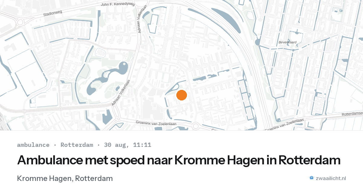 Ambulance met spoed naar Kromme Hagen in Rotterdam — 30 aug 2026
