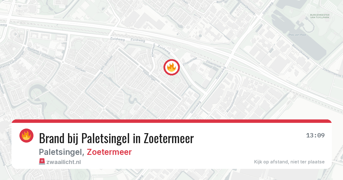 Brand bij Paletsingel in Zoetermeer — 22 mrt 2026