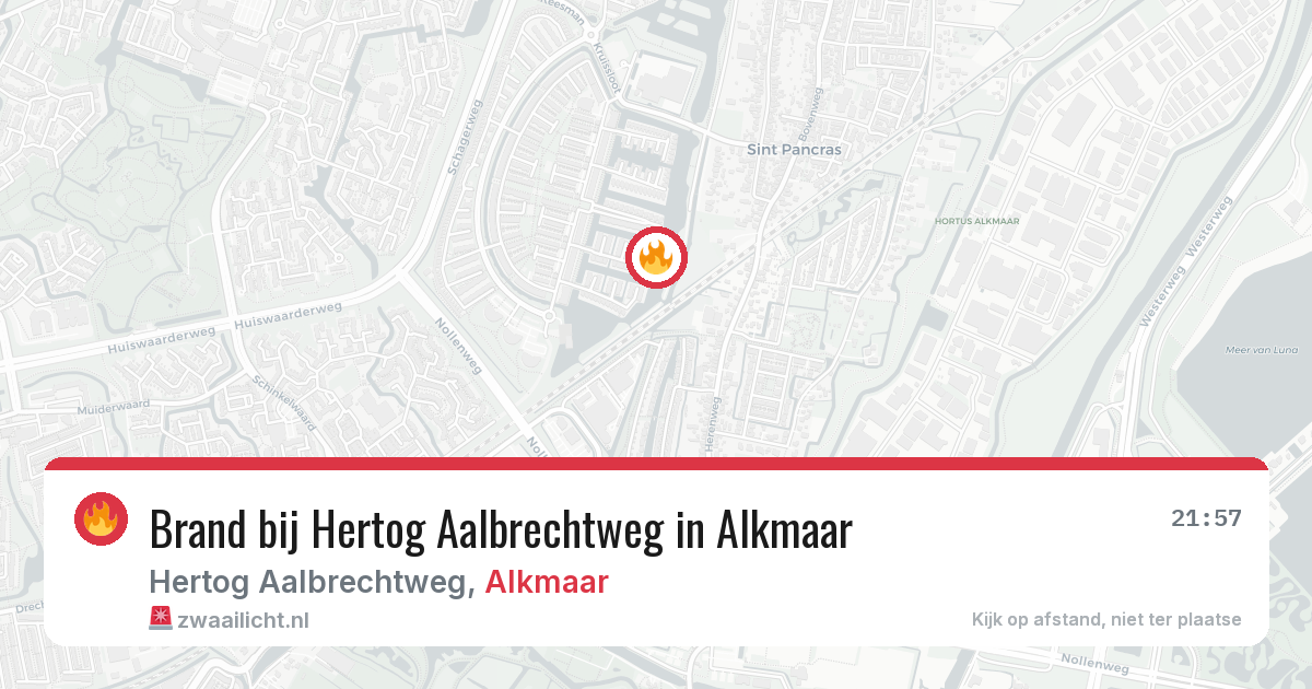 Brand bij Hertog Aalbrechtweg in Alkmaar — 27 jul 2026