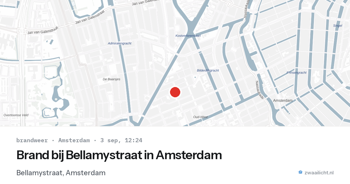 Brand bij Bellamystraat in Amsterdam — 3 sep 2026