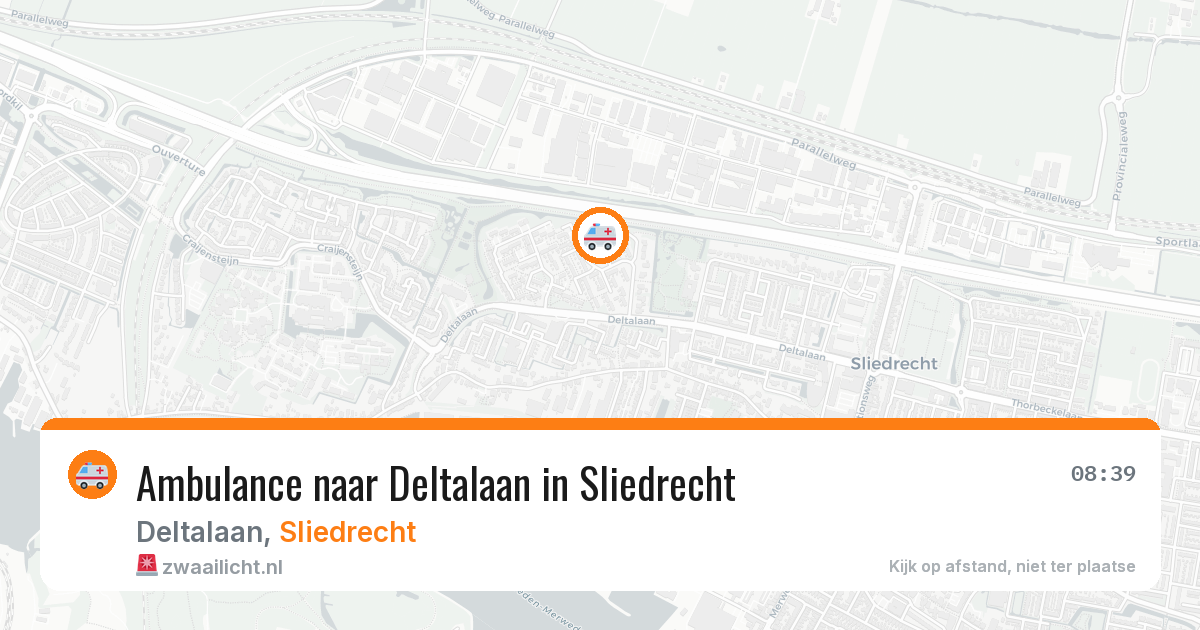 Ambulance naar Deltalaan in Sliedrecht — 24 jul 2026