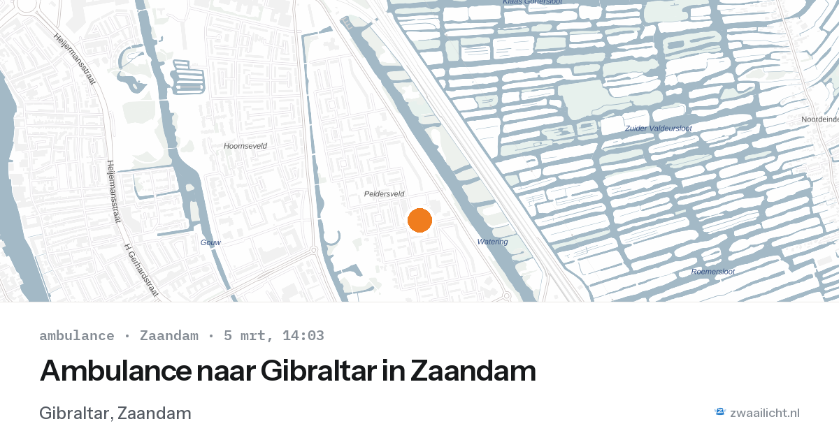 Ambulance naar Gibraltar in Zaandam — 5 mrt 2026