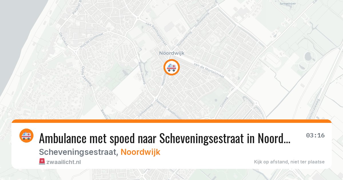 Ambulance met spoed naar Scheveningsestraat in Noordwijk — 2 aug 2026