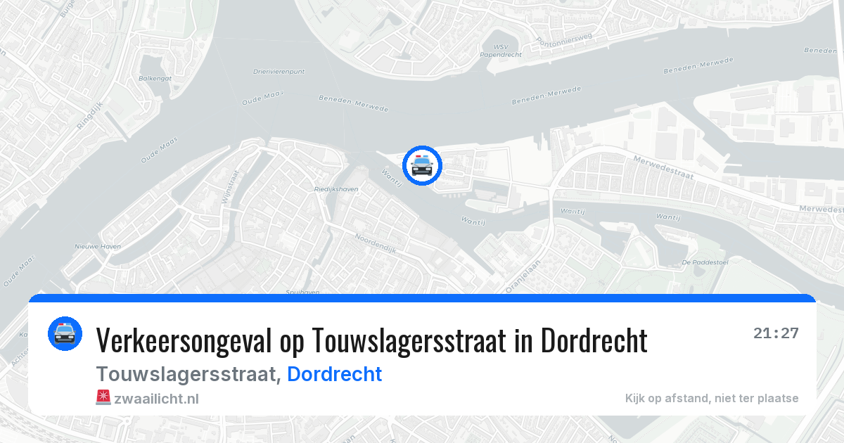 Verkeersongeval op Touwslagersstraat in Dordrecht — 8 jul 2026