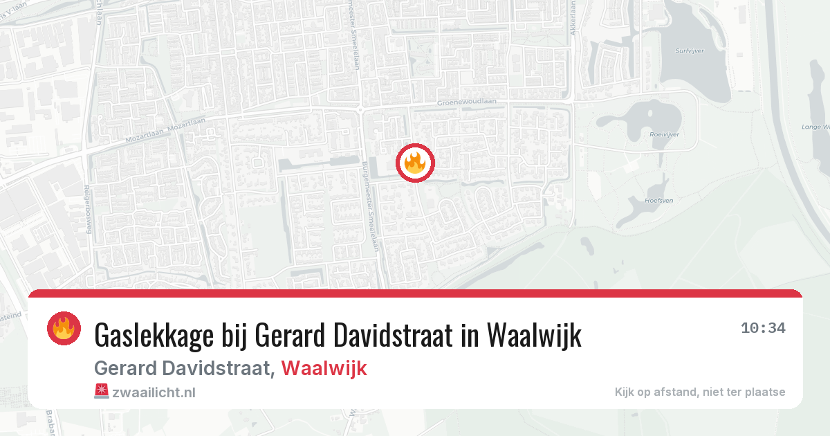 Gaslekkage bij Gerard Davidstraat in Waalwijk — 19 mrt 2026