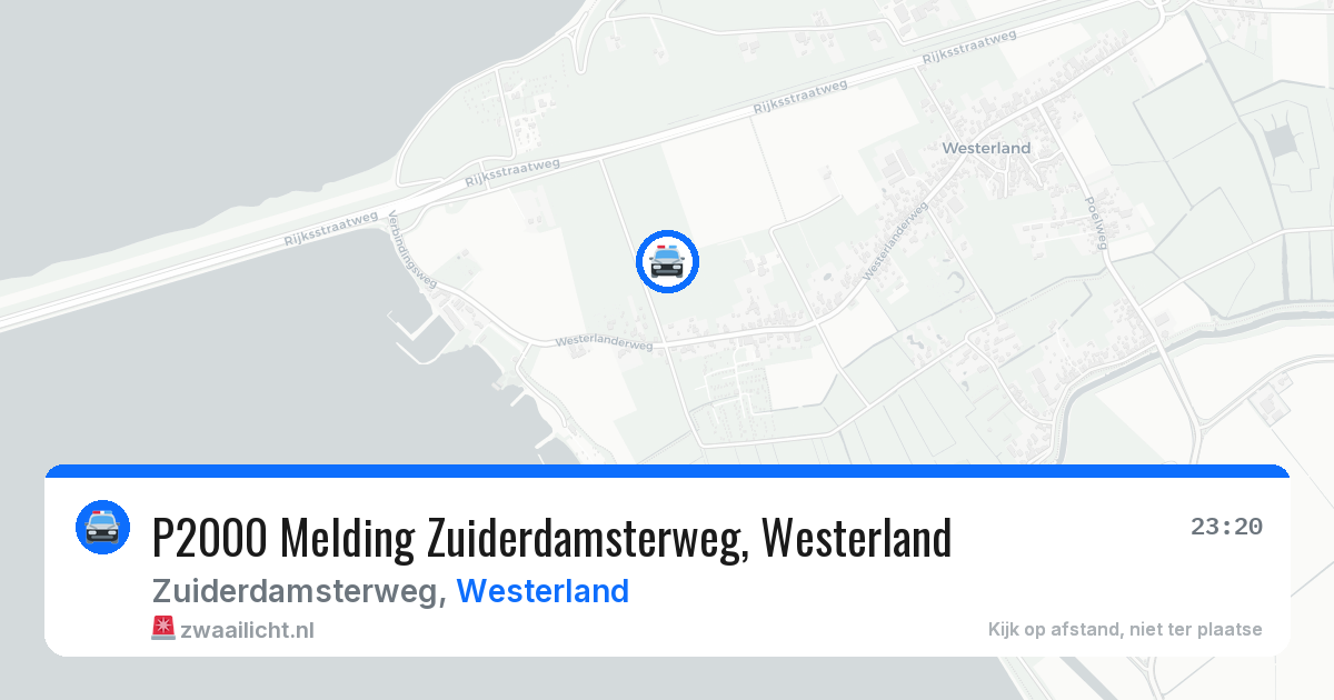 P2000 Melding Zuiderdamsterweg, Westerland — 19 jun 2026