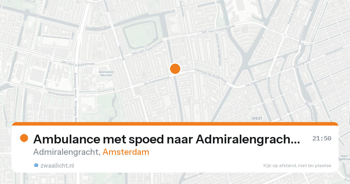 Ambulance met spoed naar Admiralengracht in Amsterdam — 23 aug 2026