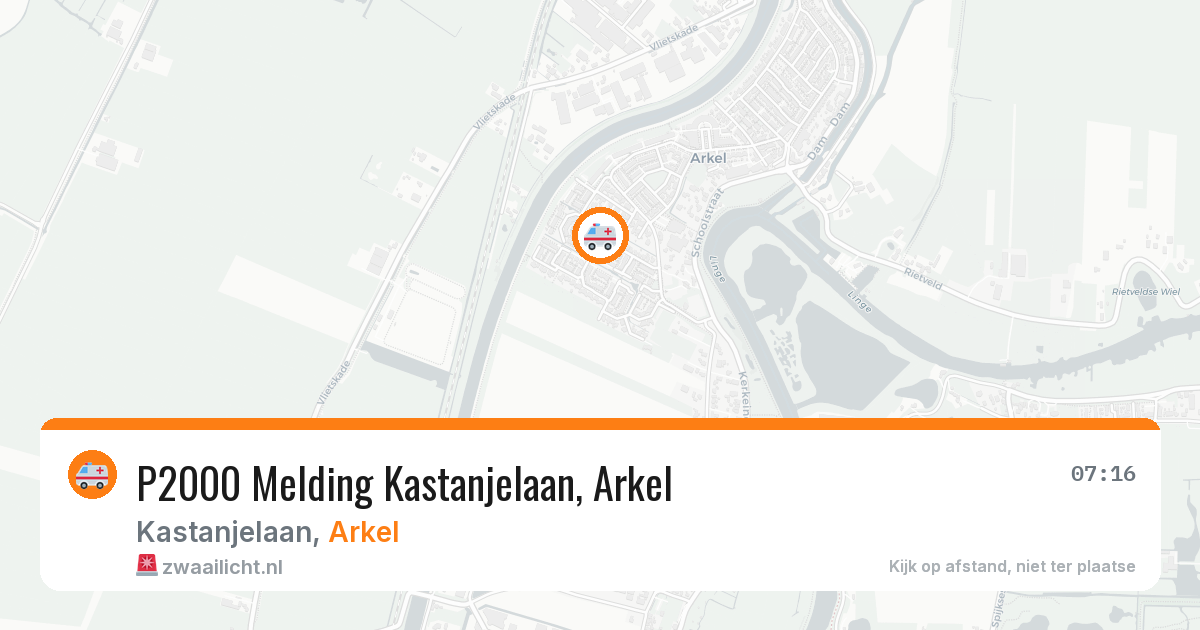 P2000 Melding Kastanjelaan, Arkel — 9 feb 2026