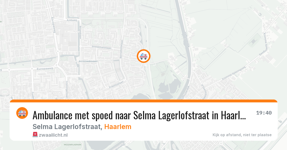 Ambulance met spoed naar Selma Lagerlofstraat in Haarlem — 13 aug 2026