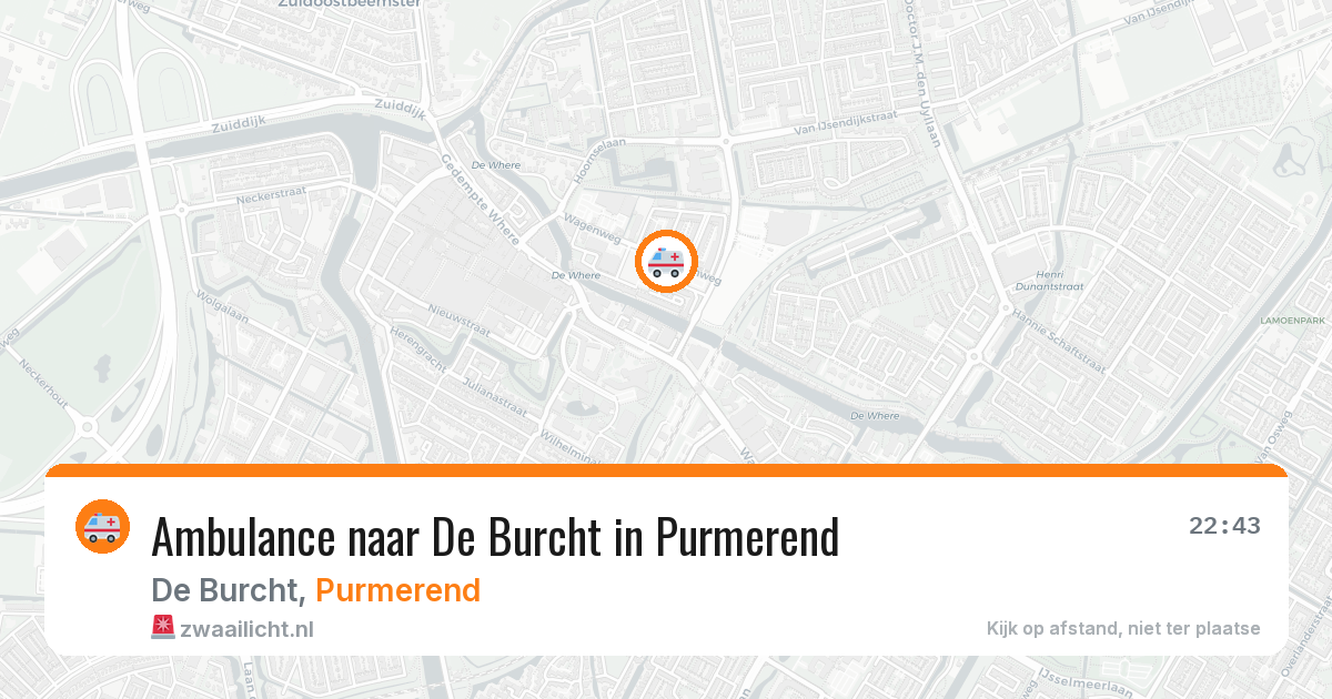 Ambulance naar De Burcht in Purmerend — 29 jul 2026