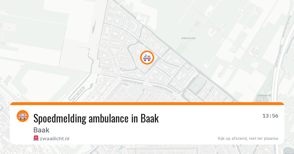 Spoedmelding ambulance in Baak — 6 jul 2026