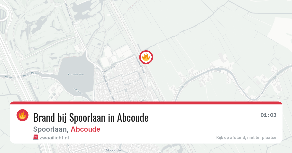 Brand bij Spoorlaan in Abcoude — 27 jun 2026