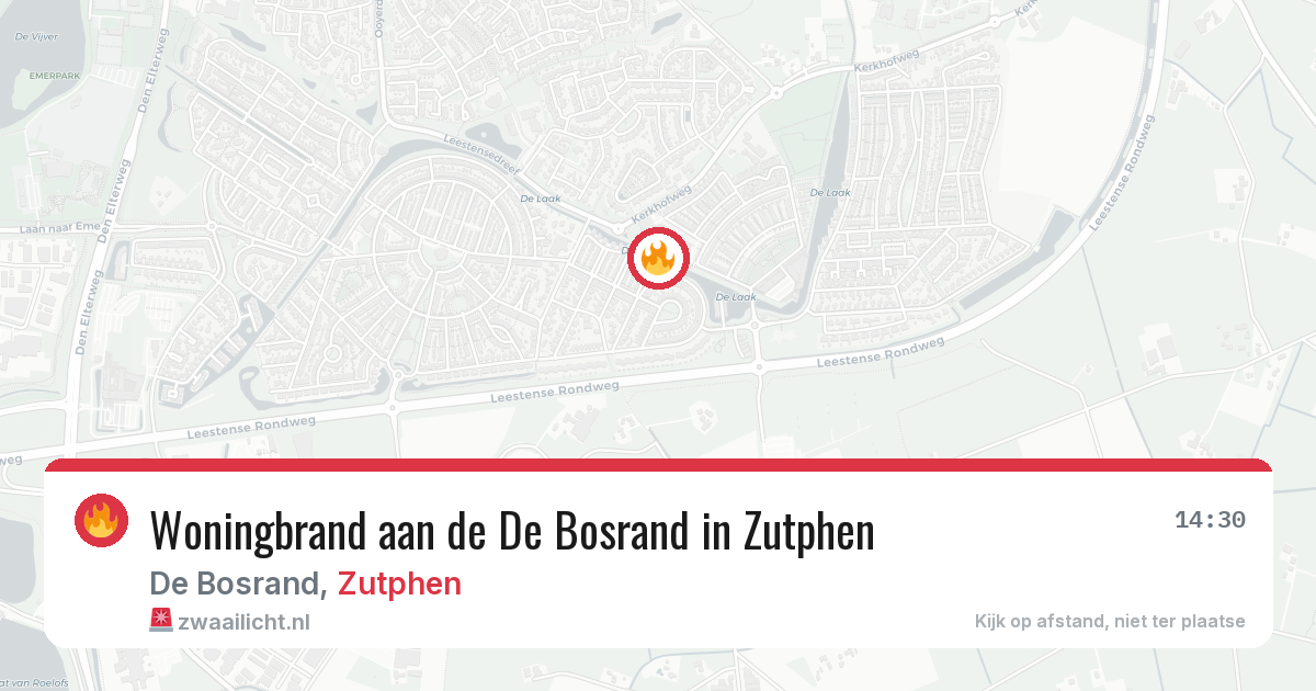 Woningbrand aan de De Bosrand in Zutphen — 25 apr 2026