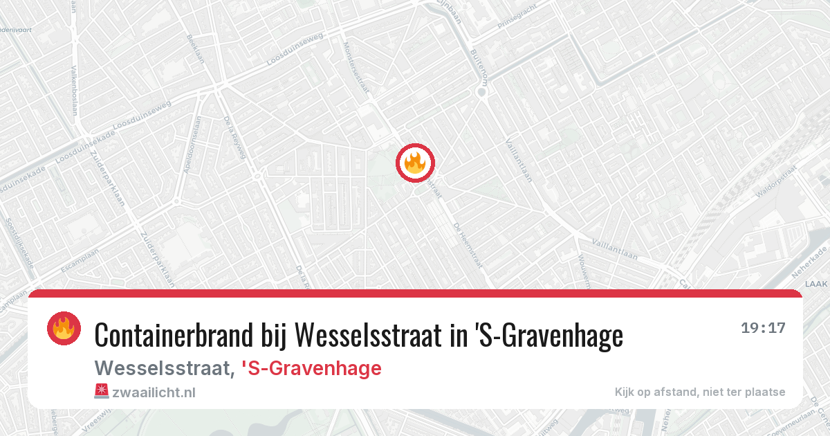 Containerbrand bij Wesselsstraat in 'S-Gravenhage — 26 jun 2026