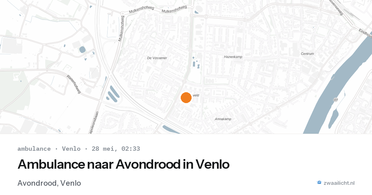 Ambulance naar Avondrood in Venlo — 28 mei 2026