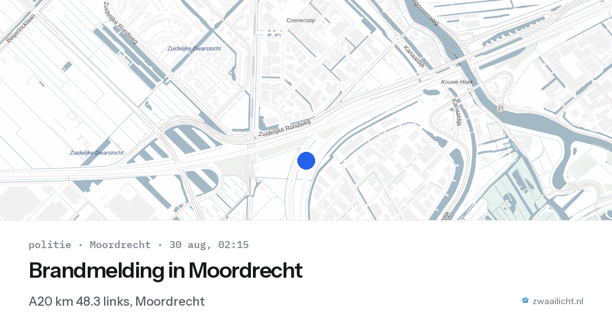 Brandmelding in Moordrecht — 30 aug 2026