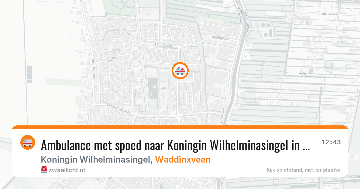Ambulance met spoed naar Koningin Wilhelminasingel in Waddinxveen — 19 jun 2026