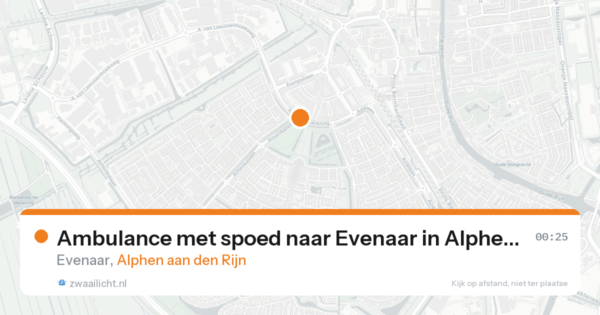 Ambulance met spoed naar Evenaar in Alphen aan den Rijn — 16 aug 2026