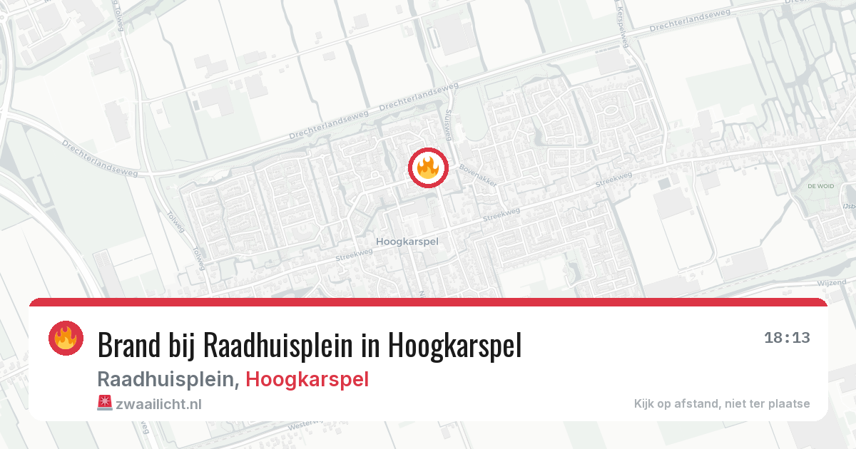 Brand bij Raadhuisplein in Hoogkarspel — 11 apr 2026