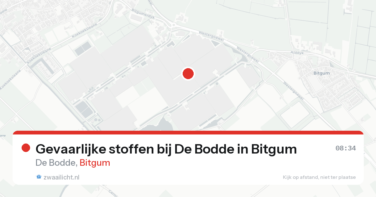 Gevaarlijke stoffen bij De Bodde in Bitgum — 18 aug 2026